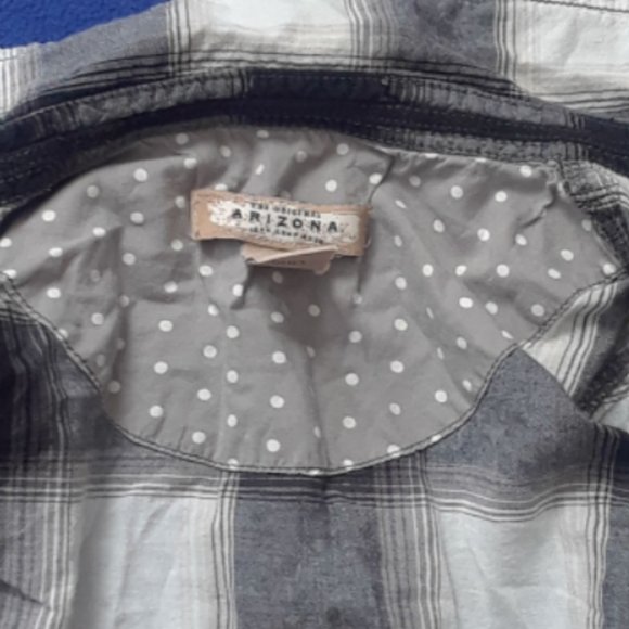 Arizona Women Black&White Plaid Flannel - Picture 7 of 11